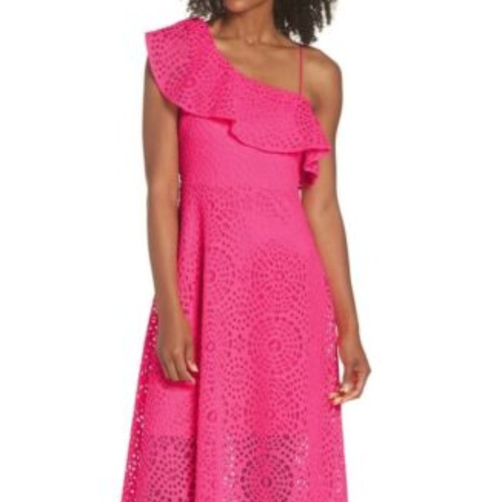 Lilly Pulitzer Callisto Dress Size 00 Pink Cosmo Sea Urchin Terry Lace Brand NWT